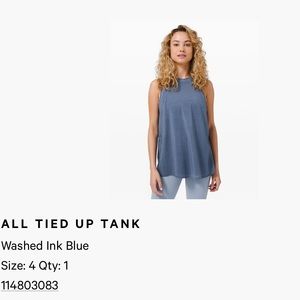 Lululemon All Tied Up Tank - Washed Ink Blue